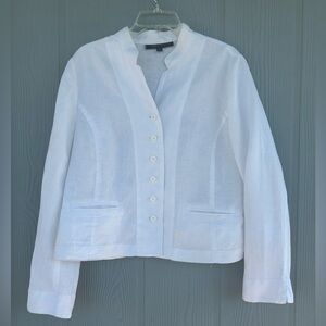 76*.AK Anne Klein Women’s Lightweight White Linen Jacket.
Size:12